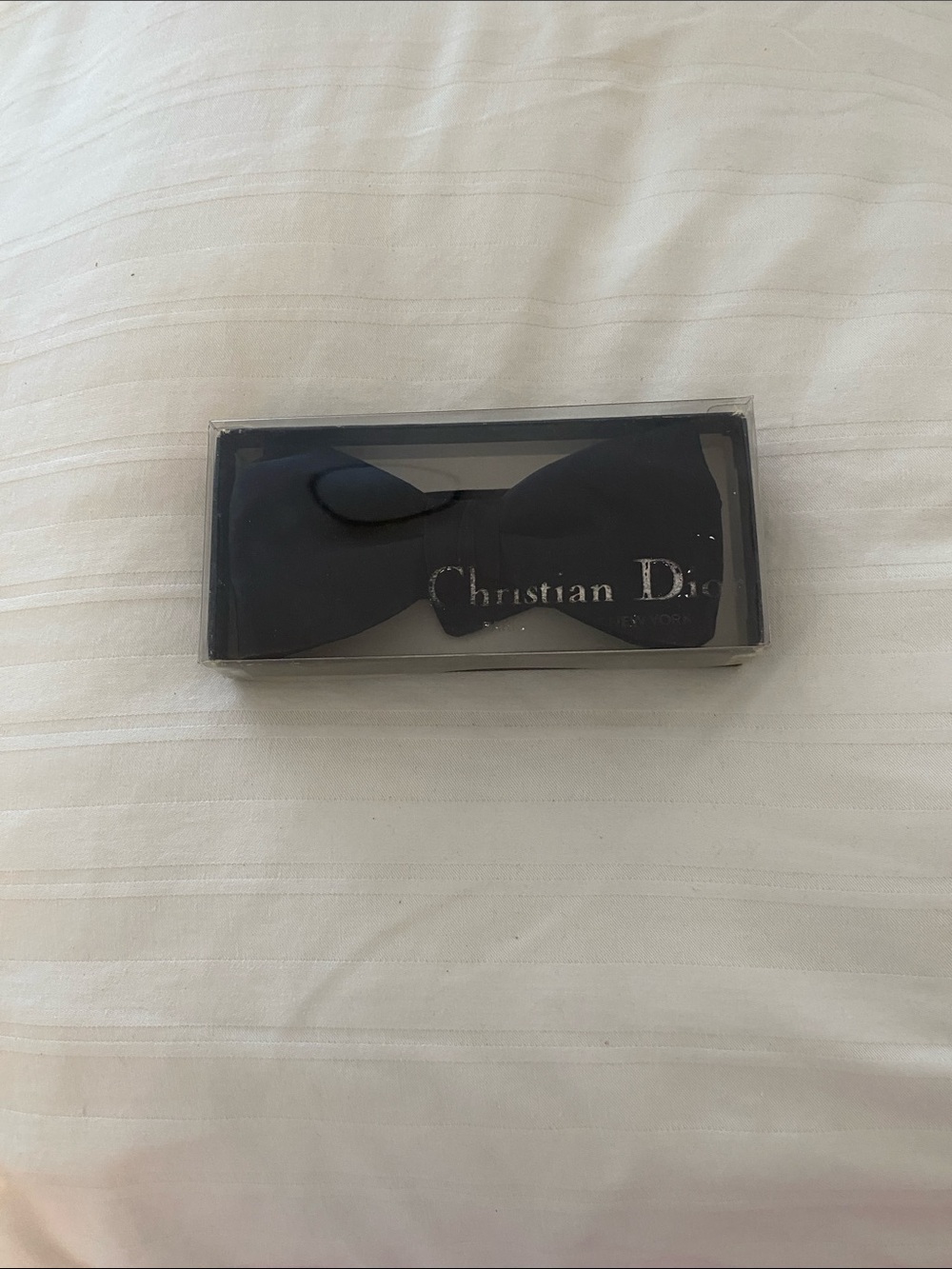 Dior Black Silk Bow Tie in Box